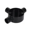 Decoduct Tee Three Way Circular Junction Box – Black