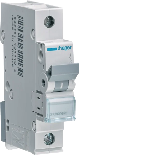 Hager MCB 1P 6kA C-Curve – MCN Series (MCN102–MCN163) 1 Hager MCB 1P 6kA C-Curve – MCN Series (MCN102–MCN163)