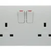 MK Electric Logic Plus 2 Gang 13A Plug Socket, 2 Poles, Type G – K2747WHI 1 MK Electric Logic Plus 2 Gang 13A Plug Socket, 2 Poles, Type G – K2747WHI