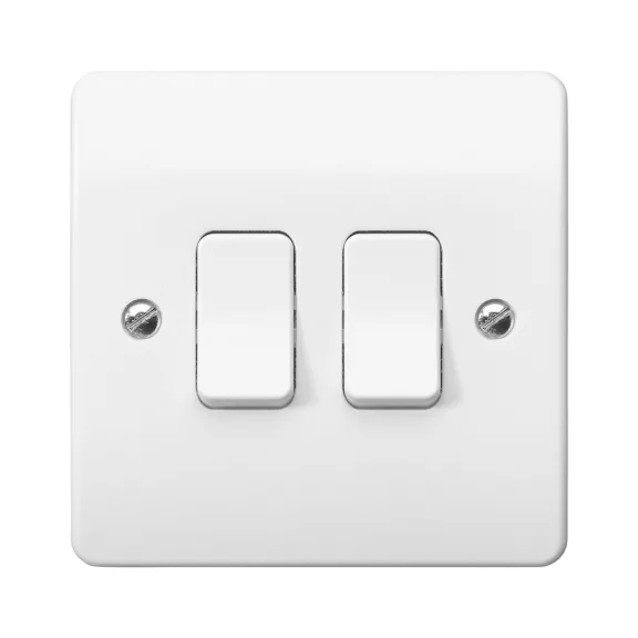 MK Logic Plus 2-Gang 2-Way Plate Switch – 10A / 20A (K4872 Series)