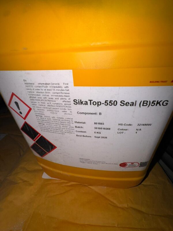 SIKA SikaTop® 550 Seal – Flexible Waterproofing Mortar (20 kg) 1 SIKA Master Seal 550 Seal – Flexible Waterproofing Mortar