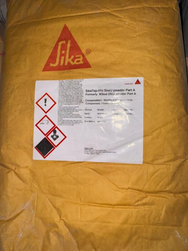 SIKA SikaTop® 550 Seal – Flexible Waterproofing Mortar (20 kg) 2 SIKA Master Seal 550 Seal – Flexible Waterproofing Mortar