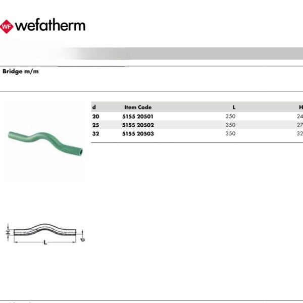 Wefatherm Bridge m.m PP-R SDR 6 – Green 1 Wefatherm Bridge m/m PP-R SDR 6 – Green