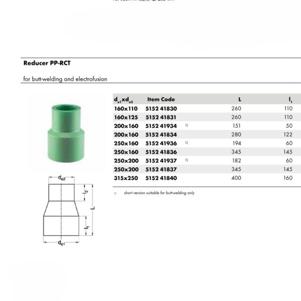 Wefatherm Reducer PP-RCT SDR 11 – Butt-Welding & Electrofusion – Green