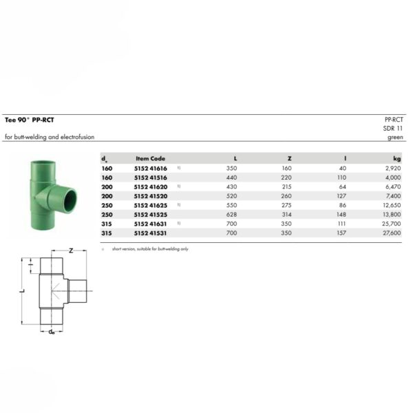 Wefatherm Tee 90° PP-RCT SDR 11 – Green
