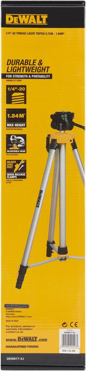 DEWALT Laser Tripod 2 DEWALT Laser Tripod 1/4"-20 - DE0881T-XJ